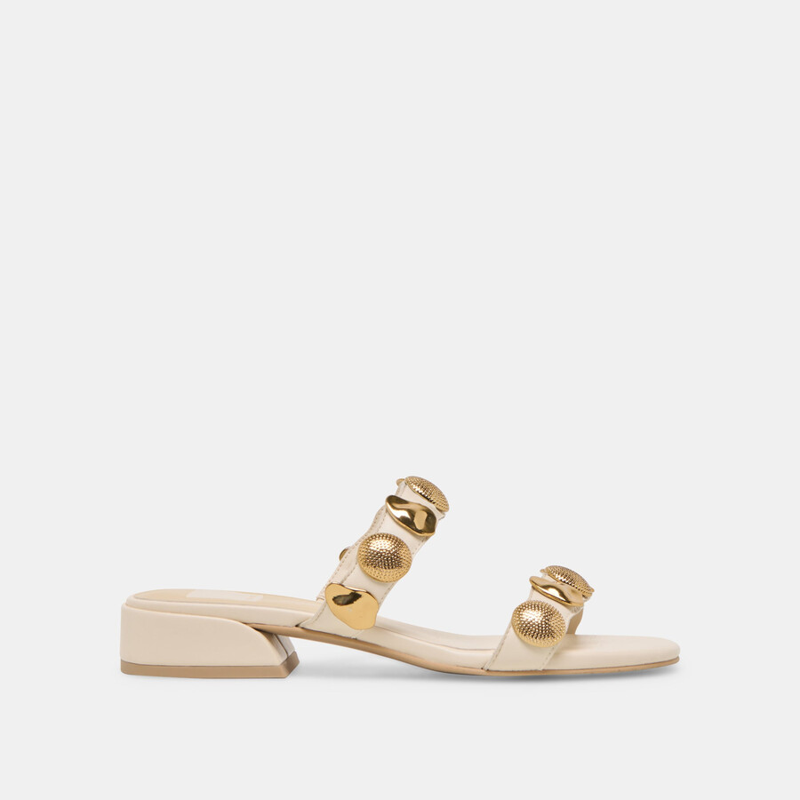 farrow sandalen aus cremefarbenem leder