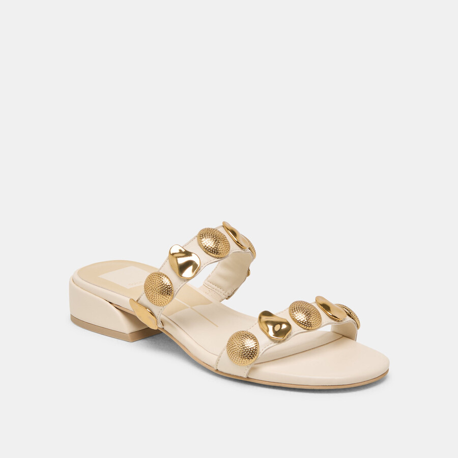 farrow sandalen aus cremefarbenem leder