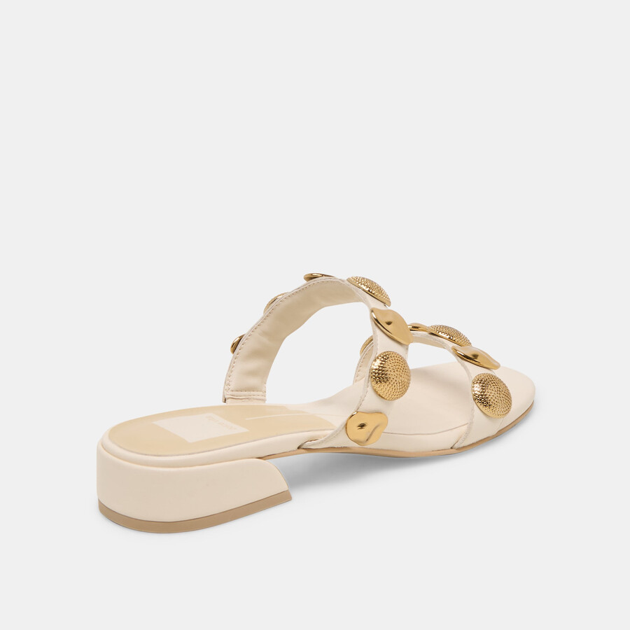farrow sandalen aus cremefarbenem leder