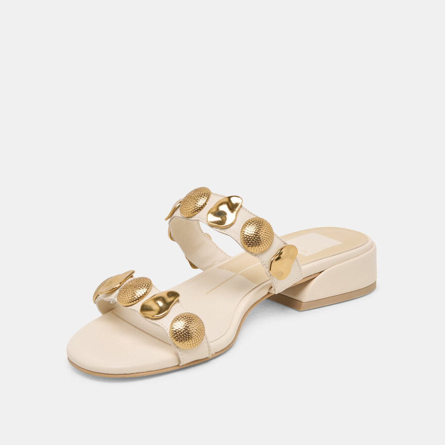 farrow sandalen aus cremefarbenem leder