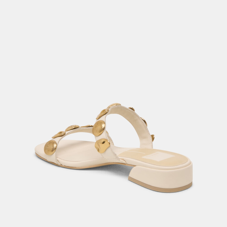 farrow sandalen aus cremefarbenem leder