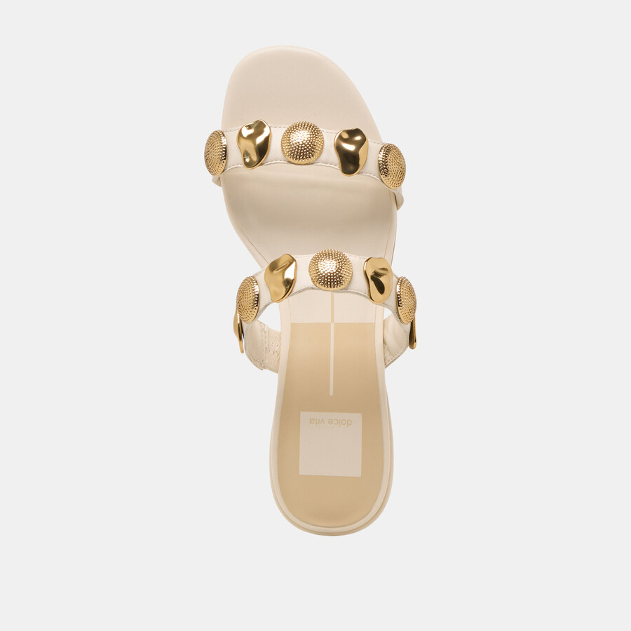 farrow sandalen aus cremefarbenem leder