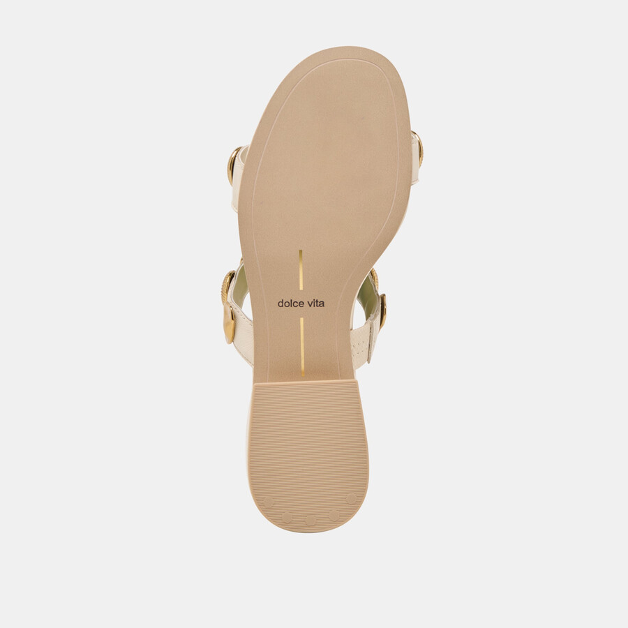 farrow sandalen aus cremefarbenem leder