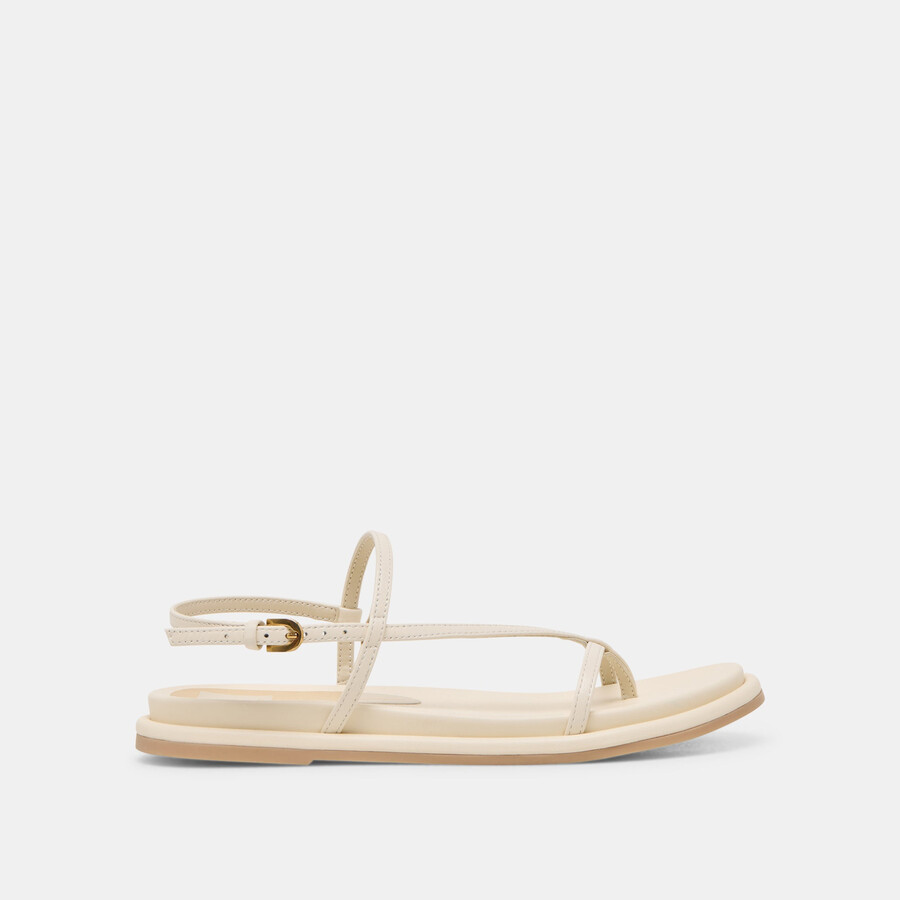 dallen sandalen aus cremefarbenem leder