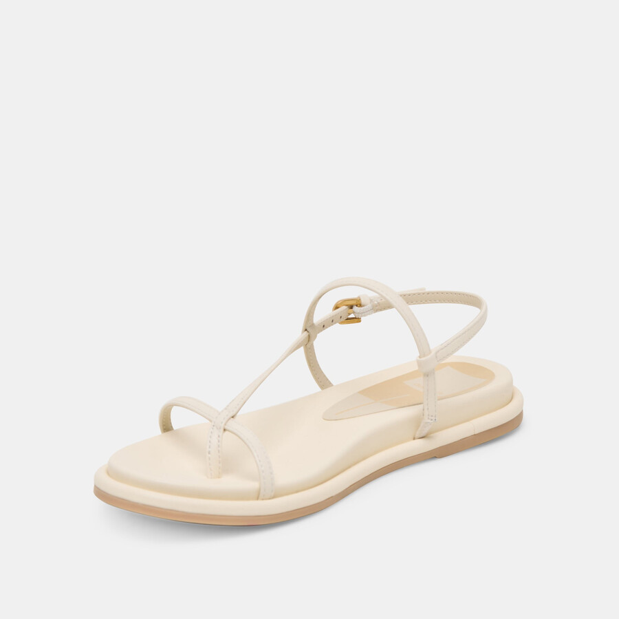 dallen sandalen aus cremefarbenem leder
