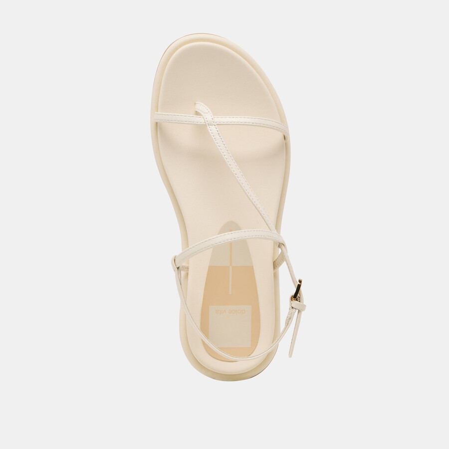 dallen sandalen aus cremefarbenem leder