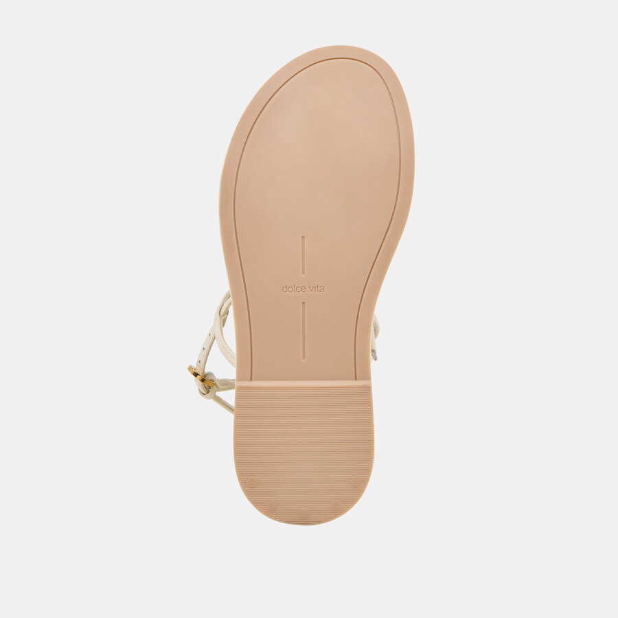 dallen sandalen aus cremefarbenem leder