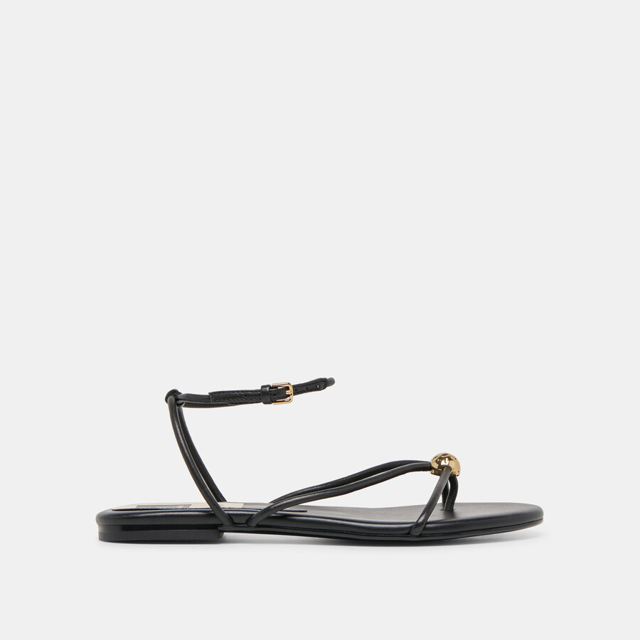 kenley sandalen aus schwarzem leder