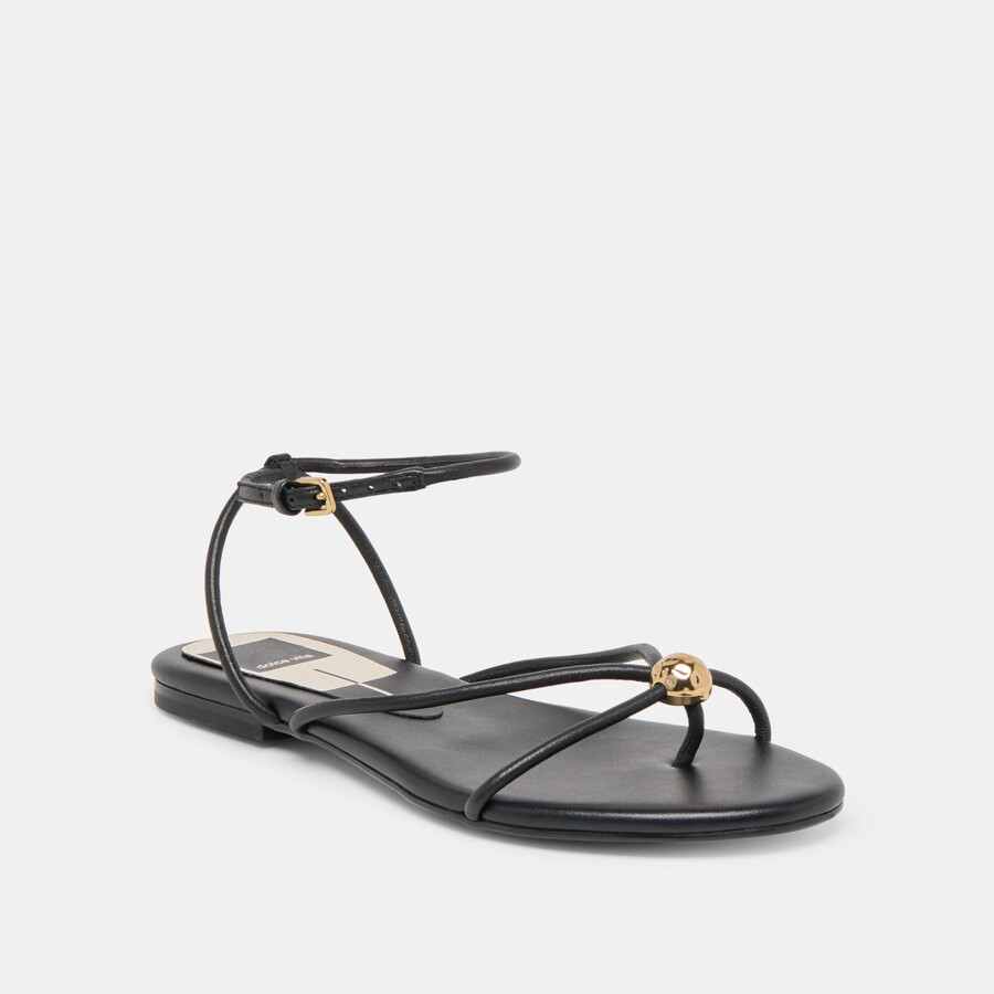 kenley sandalen aus schwarzem leder