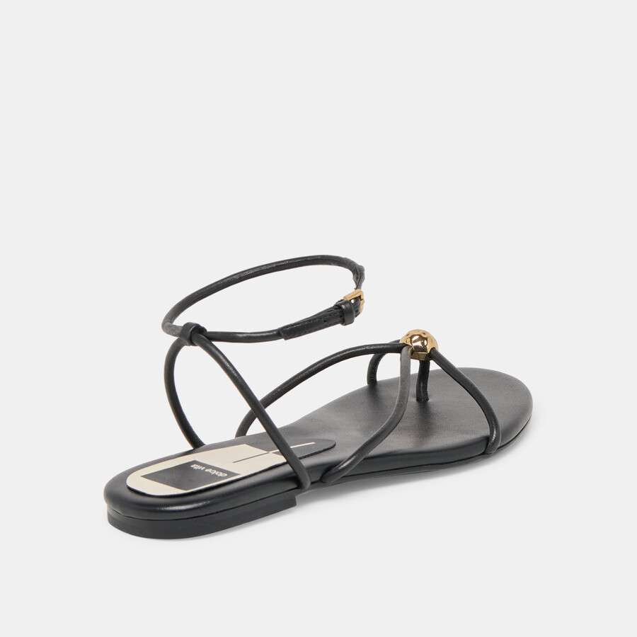 kenley sandalen aus schwarzem leder