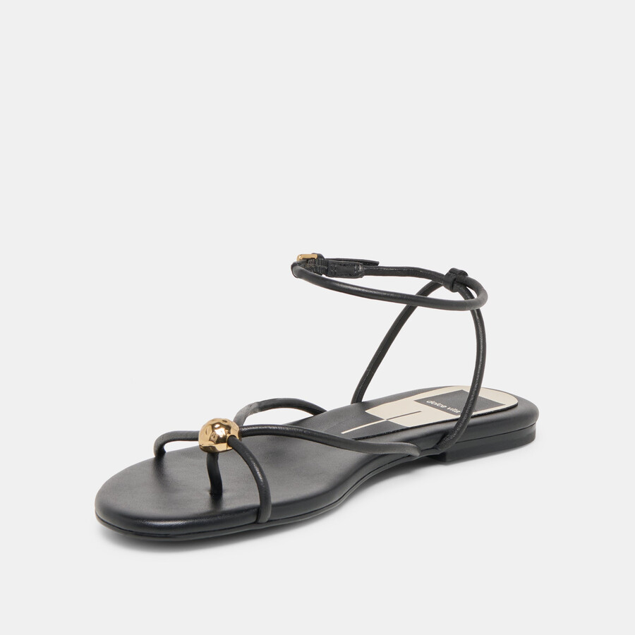 kenley sandalen aus schwarzem leder