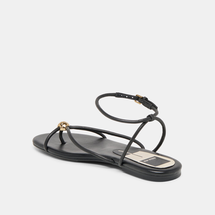 kenley sandalen aus schwarzem leder
