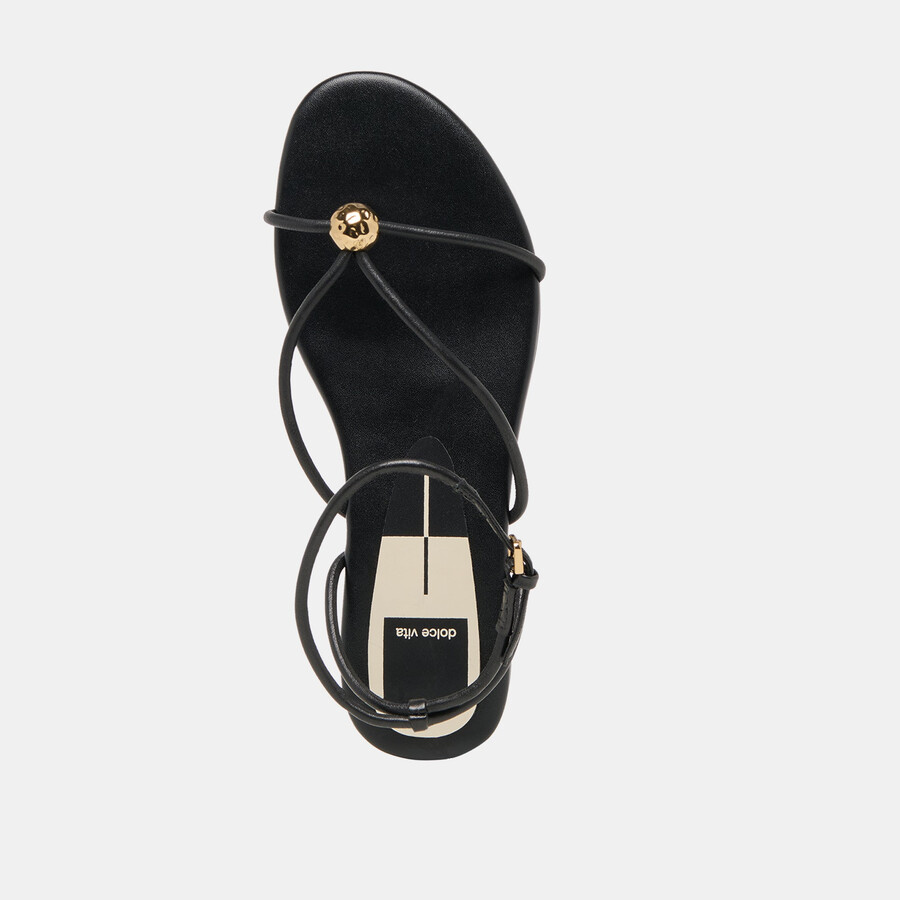 kenley sandalen aus schwarzem leder