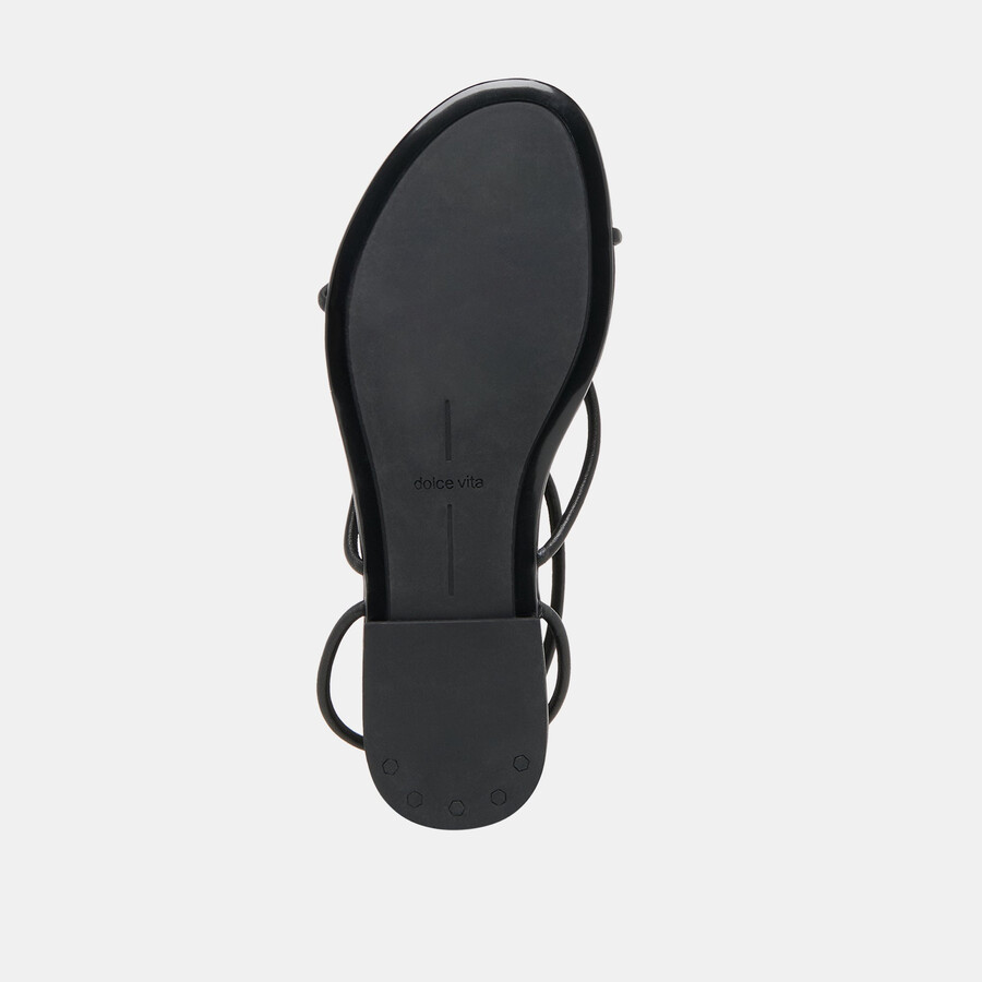 kenley sandalen aus schwarzem leder