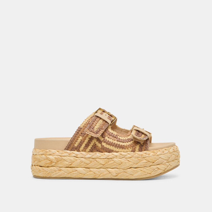 falyn sandalen braun natur gewebtes raffia