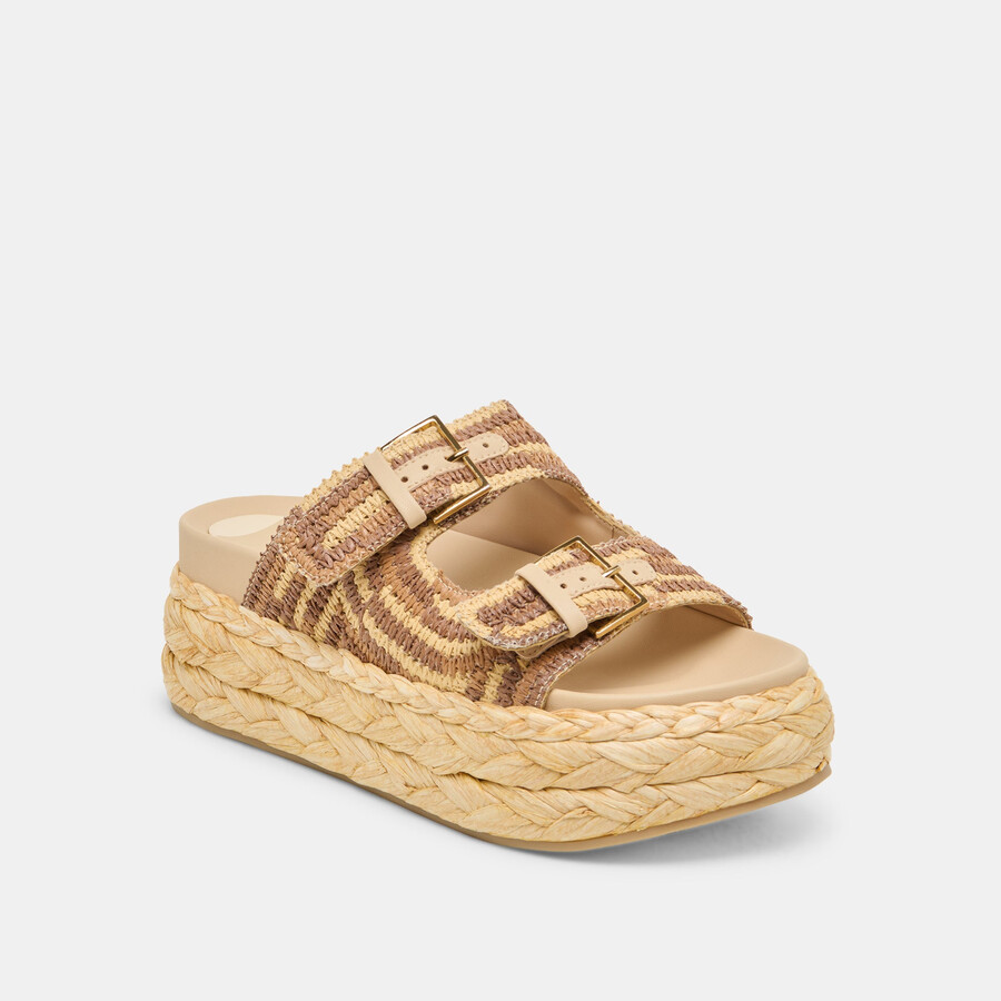 falyn sandalen braun natur gewebtes raffia