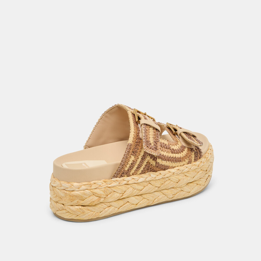 falyn sandalen braun natur gewebtes raffia