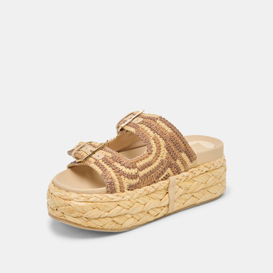 falyn sandalen braun natur gewebtes raffia