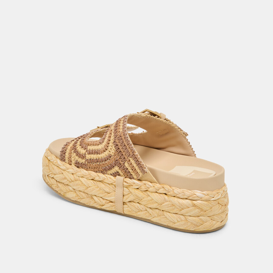 falyn sandalen braun natur gewebtes raffia