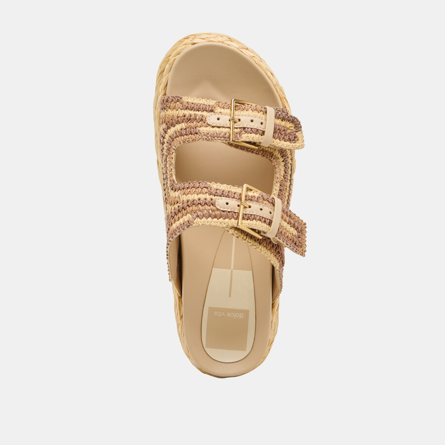 falyn sandalen braun natur gewebtes raffia