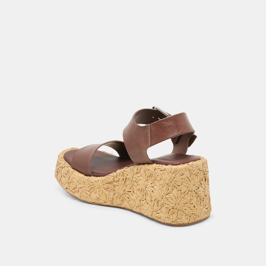 auri keilschuhe aus dunkelbraunem leder