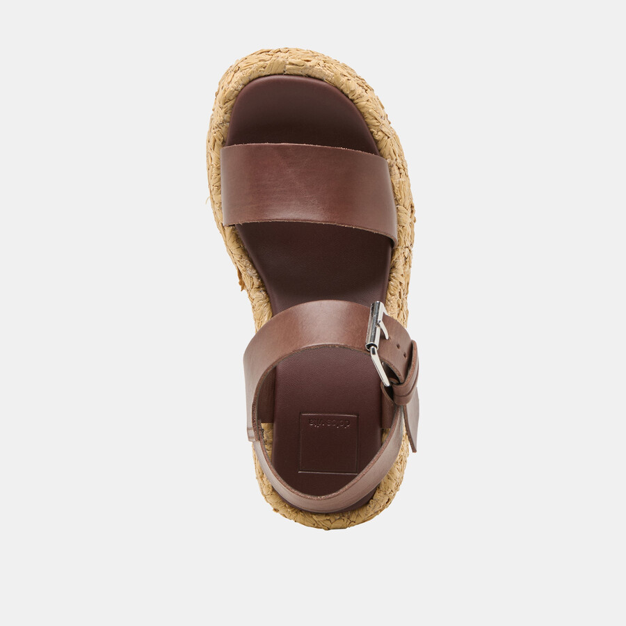 auri keilschuhe aus dunkelbraunem leder