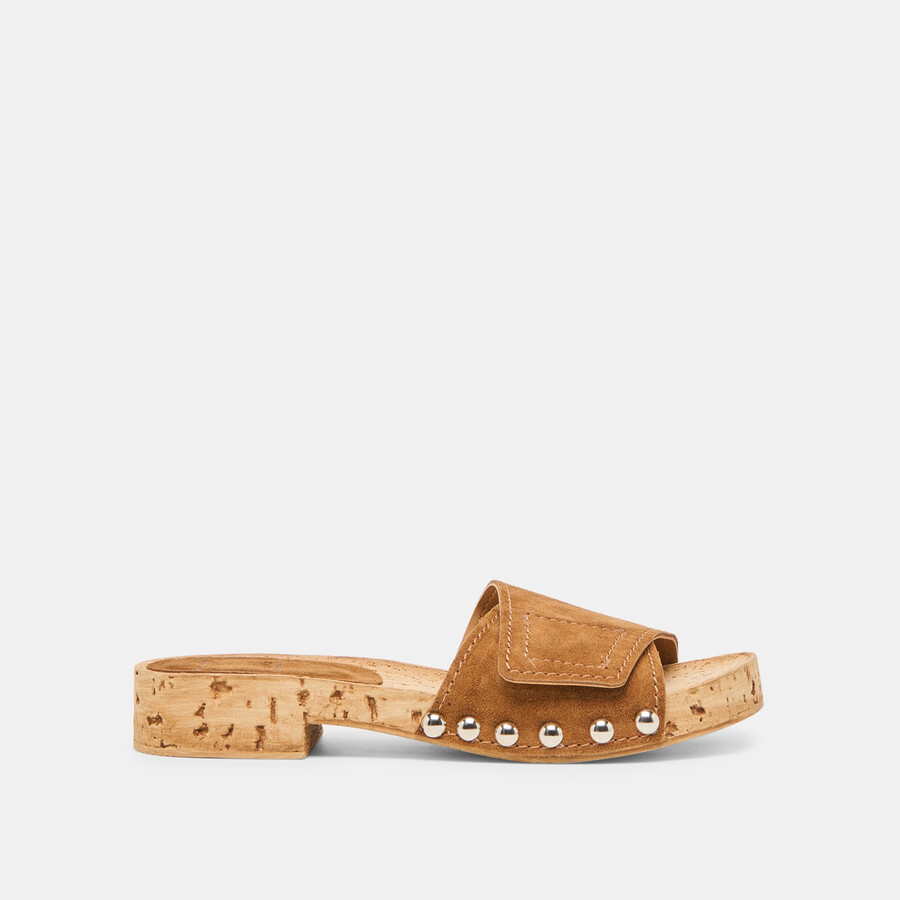 sandy sandalen aus kastanienbraunem wildleder