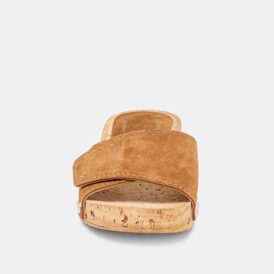 sandy sandalen aus kastanienbraunem wildleder