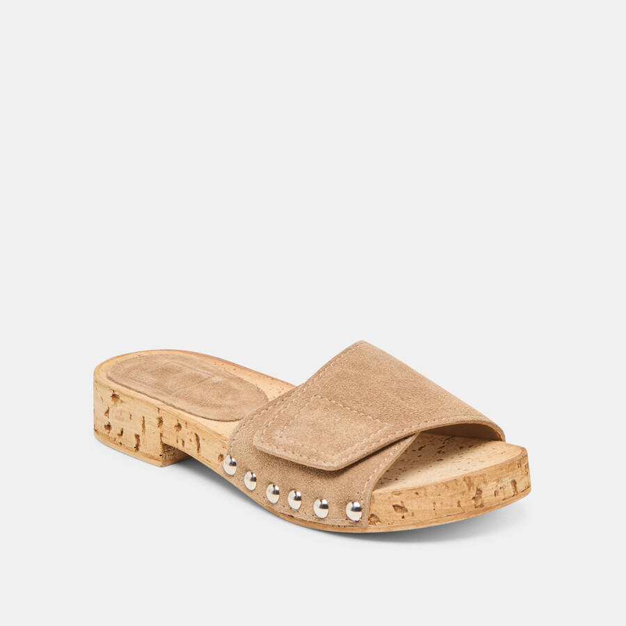 sandy sandalen aus taupefarbenem wildleder
