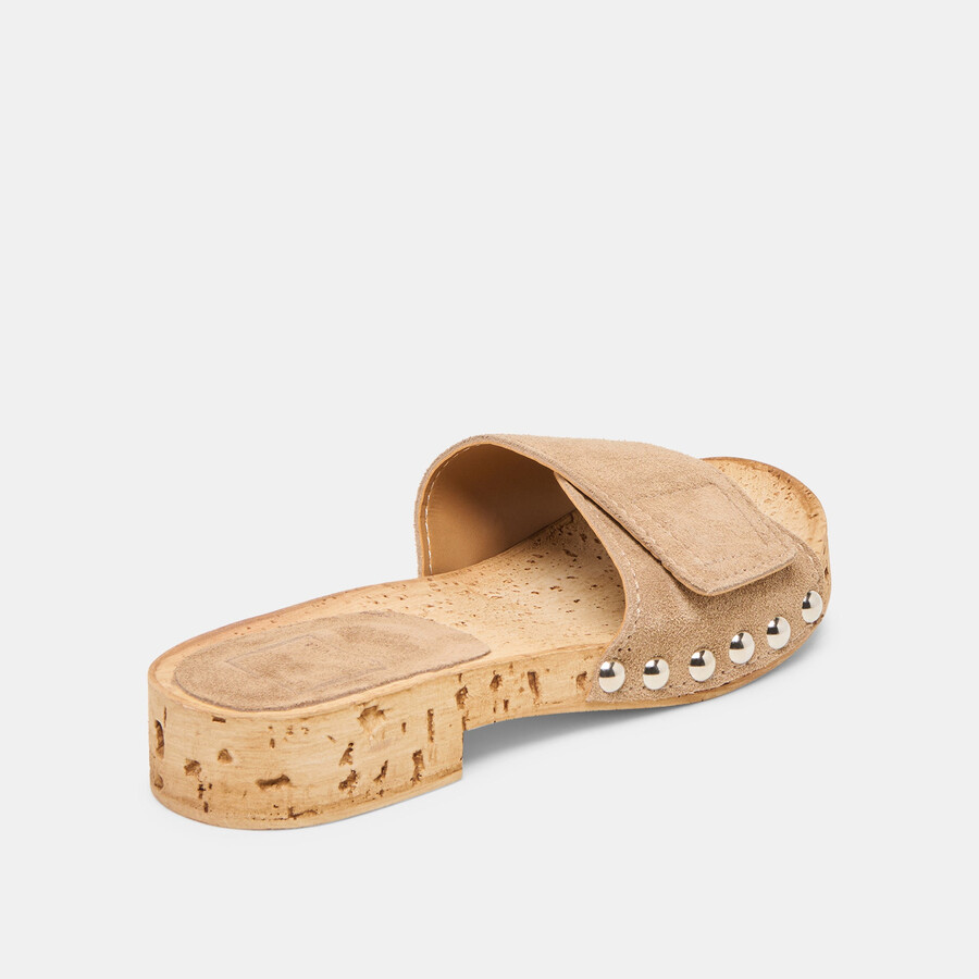 sandy sandalen aus taupefarbenem wildleder