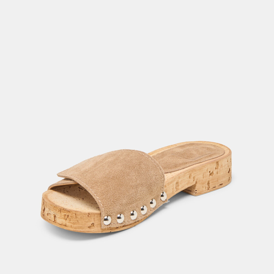 sandy sandalen aus taupefarbenem wildleder