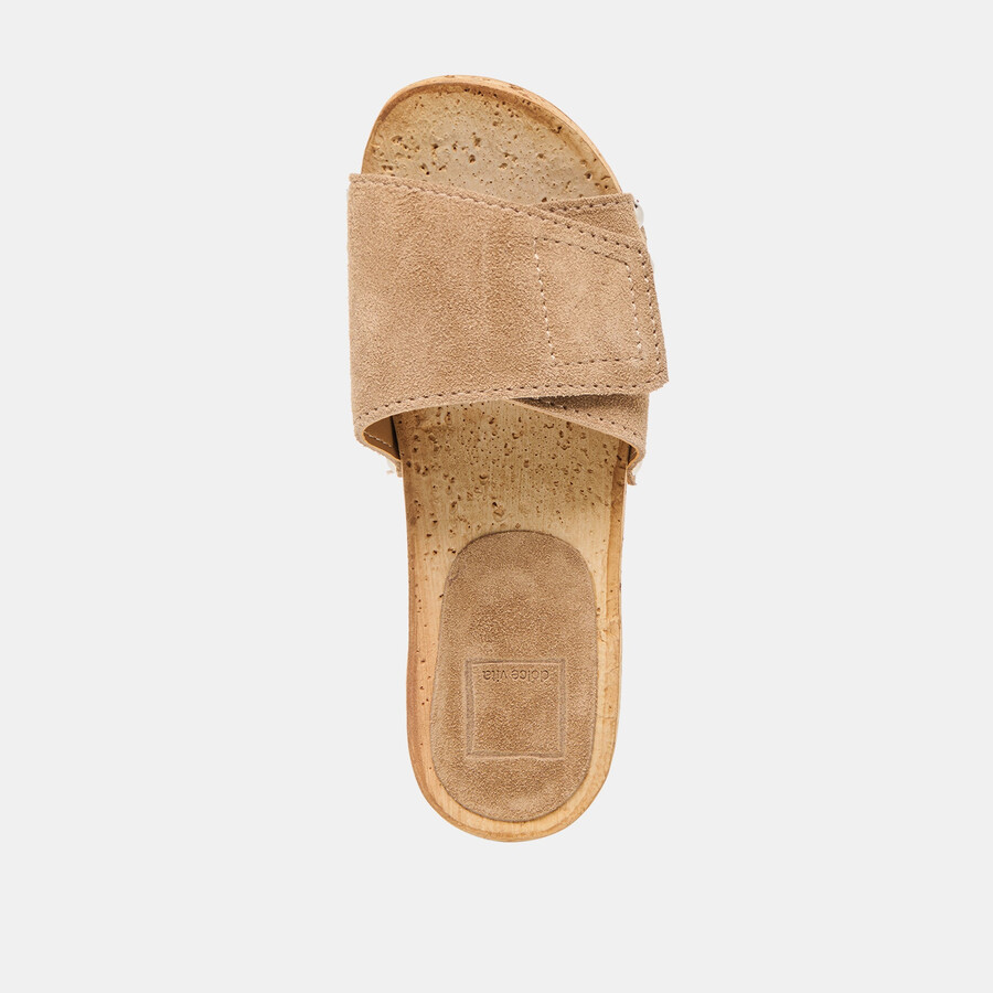 sandy sandalen aus taupefarbenem wildleder