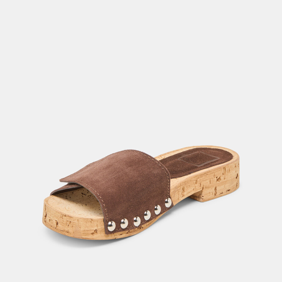 sandy sandalen aus dunkelbraunem wildleder