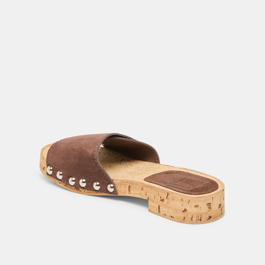 sandy sandalen aus dunkelbraunem wildleder