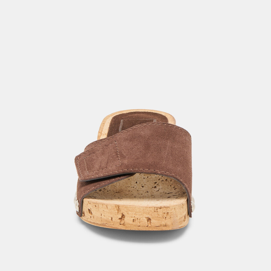 sandy sandalen aus dunkelbraunem wildleder