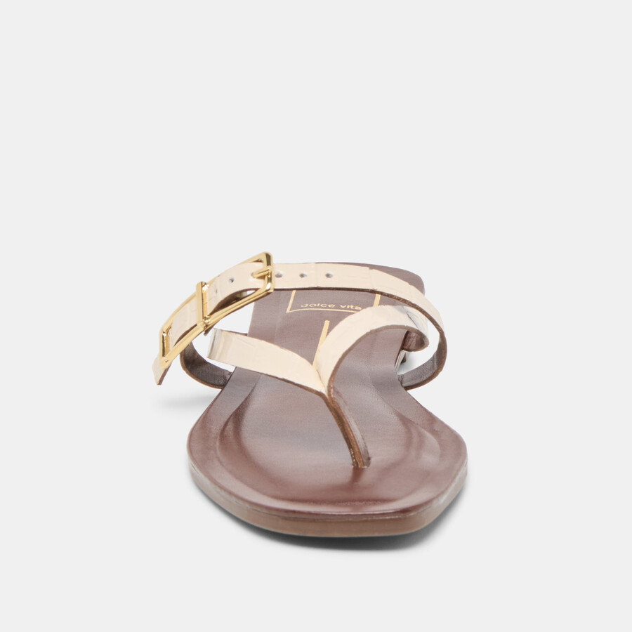 piers sandalen beige krokodilgeprägtes leder