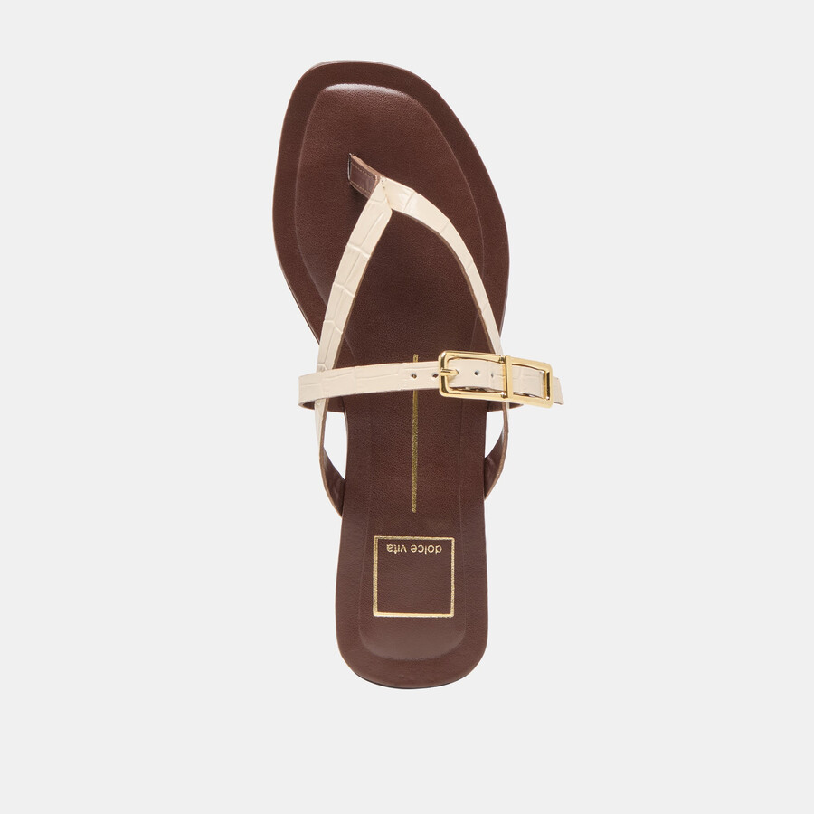 piers sandalen beige krokodilgeprägtes leder