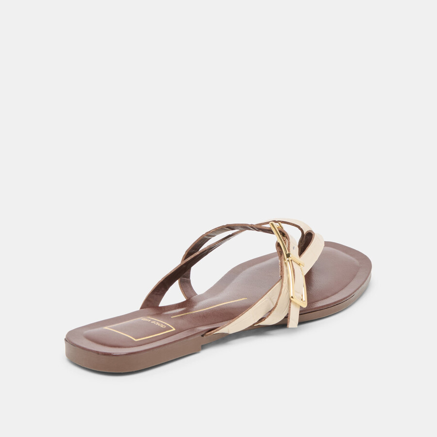 piers sandalen beige krokodilgeprägtes leder