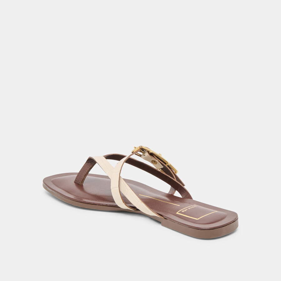 piers sandalen beige krokodilgeprägtes leder