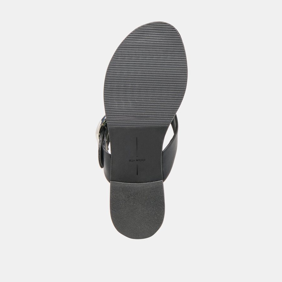 rossa sandalen aus schwarzem leder