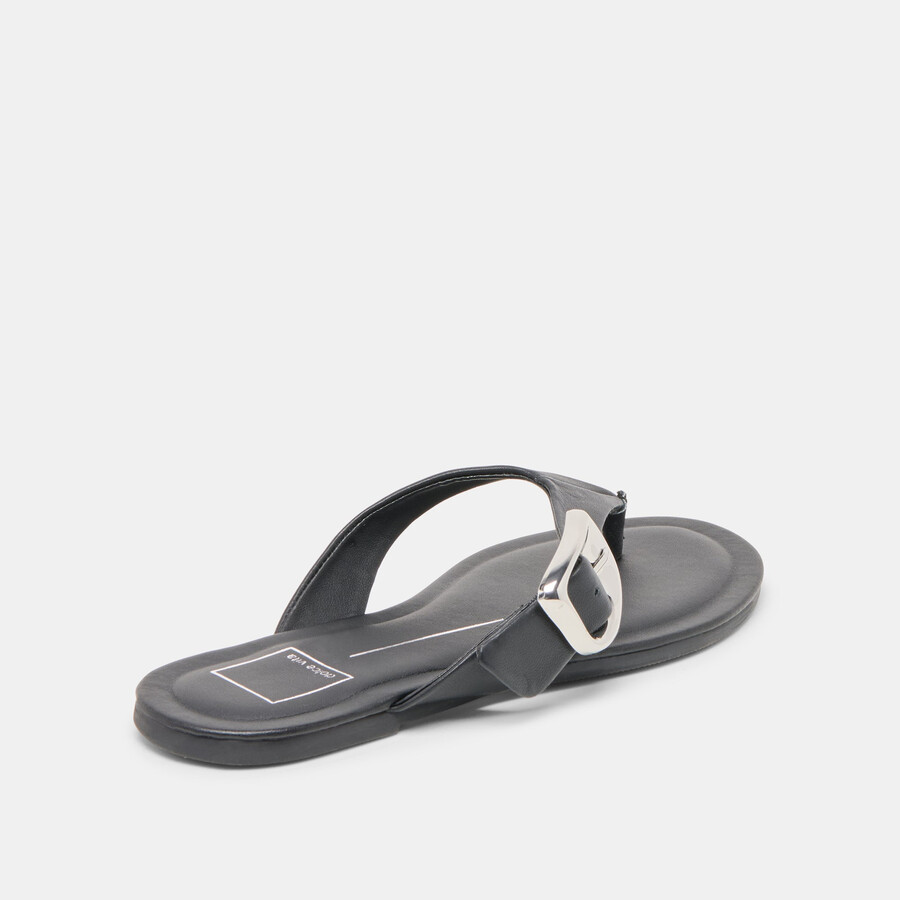 rossa sandalen aus schwarzem leder