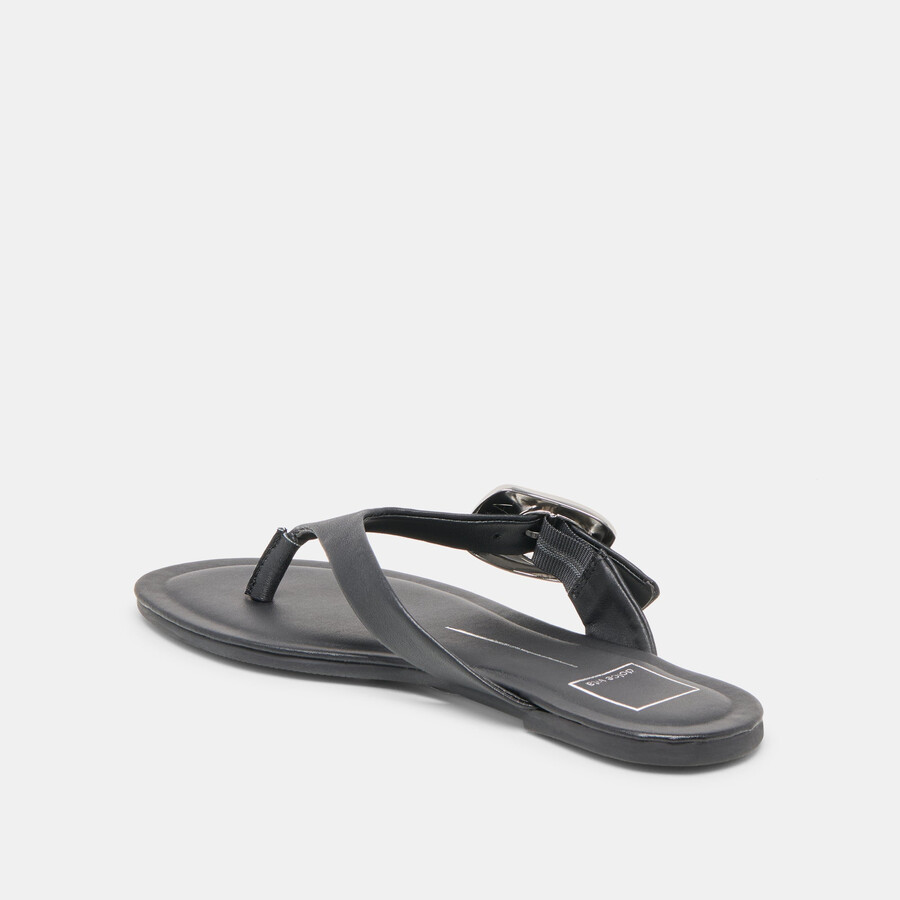 rossa sandalen aus schwarzem leder