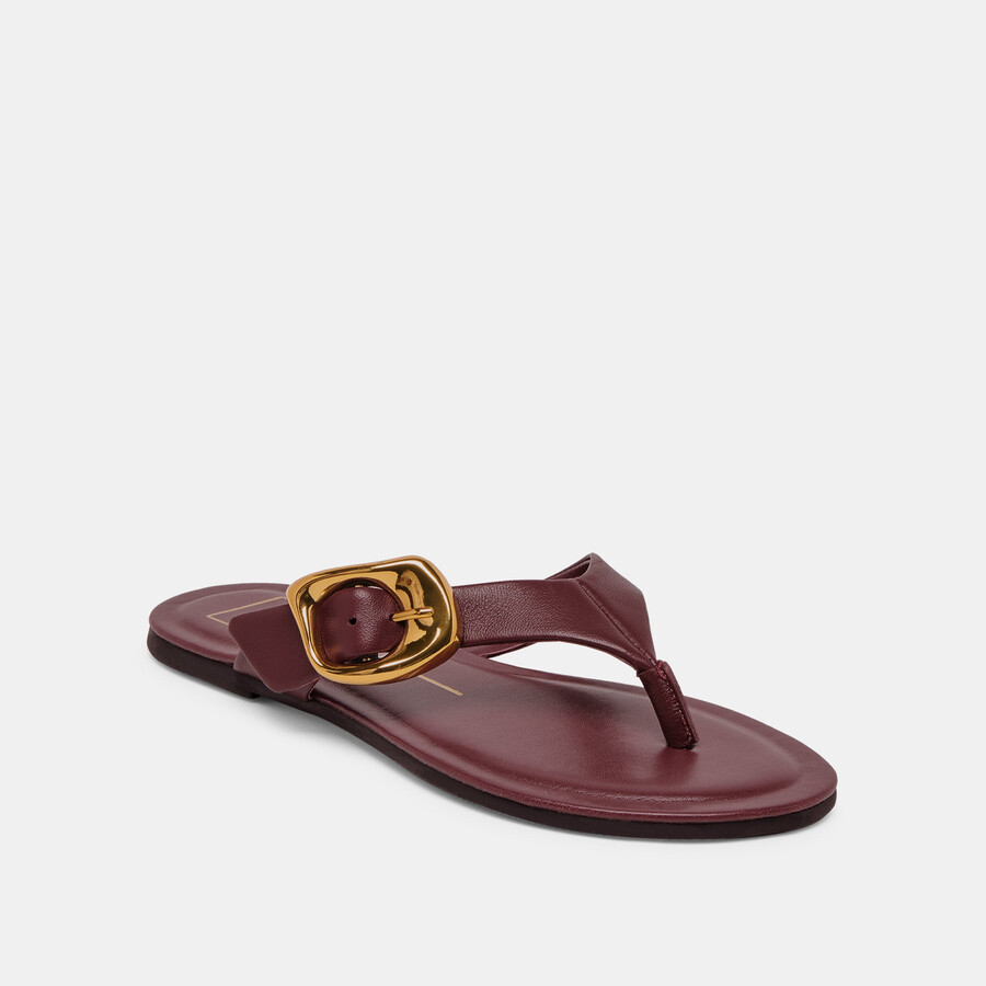 rossa sandalen aus burgunderfarbenem leder