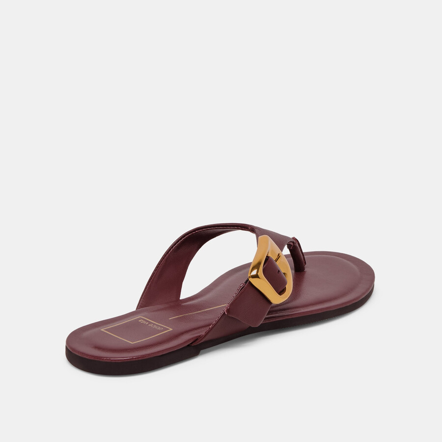 rossa sandalen aus burgunderfarbenem leder