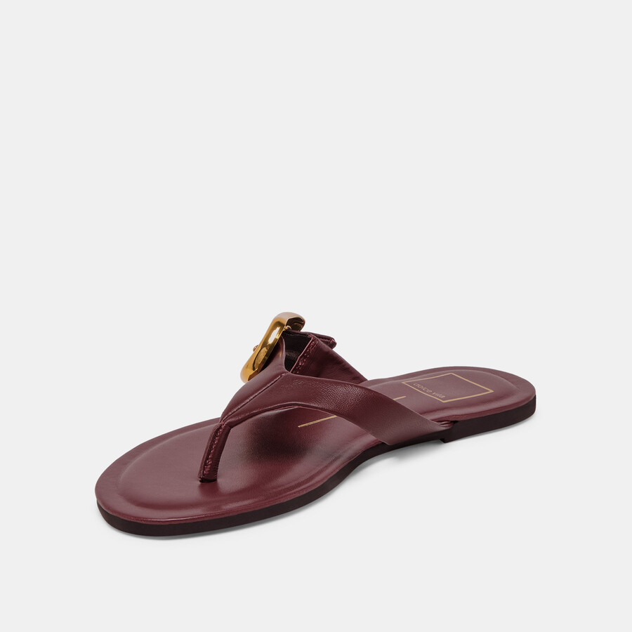 rossa sandalen aus burgunderfarbenem leder
