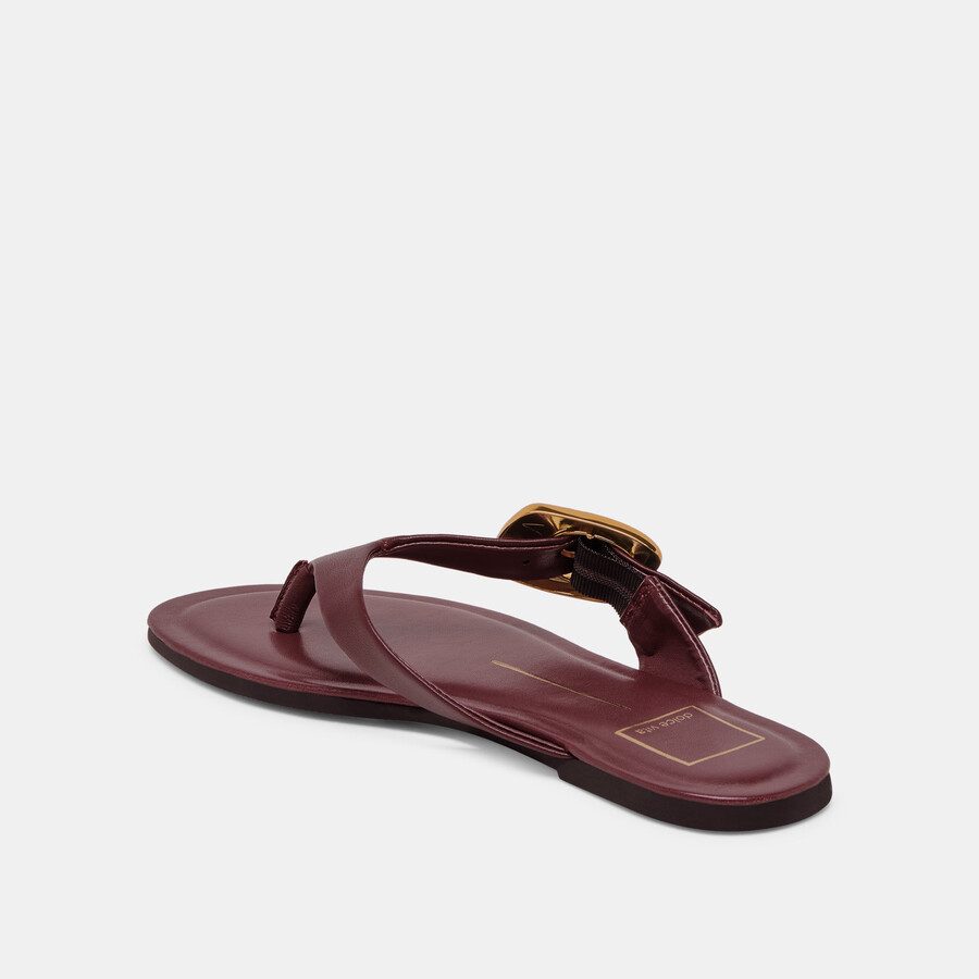 rossa sandalen aus burgunderfarbenem leder