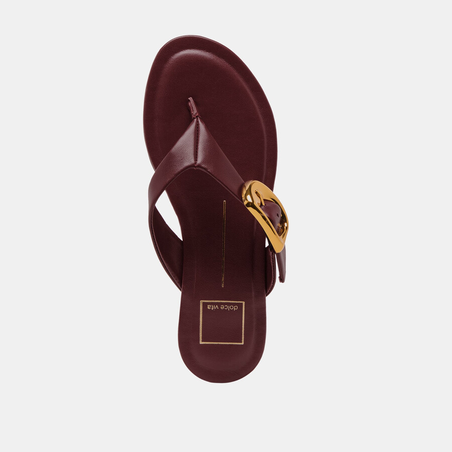 rossa sandalen aus burgunderfarbenem leder
