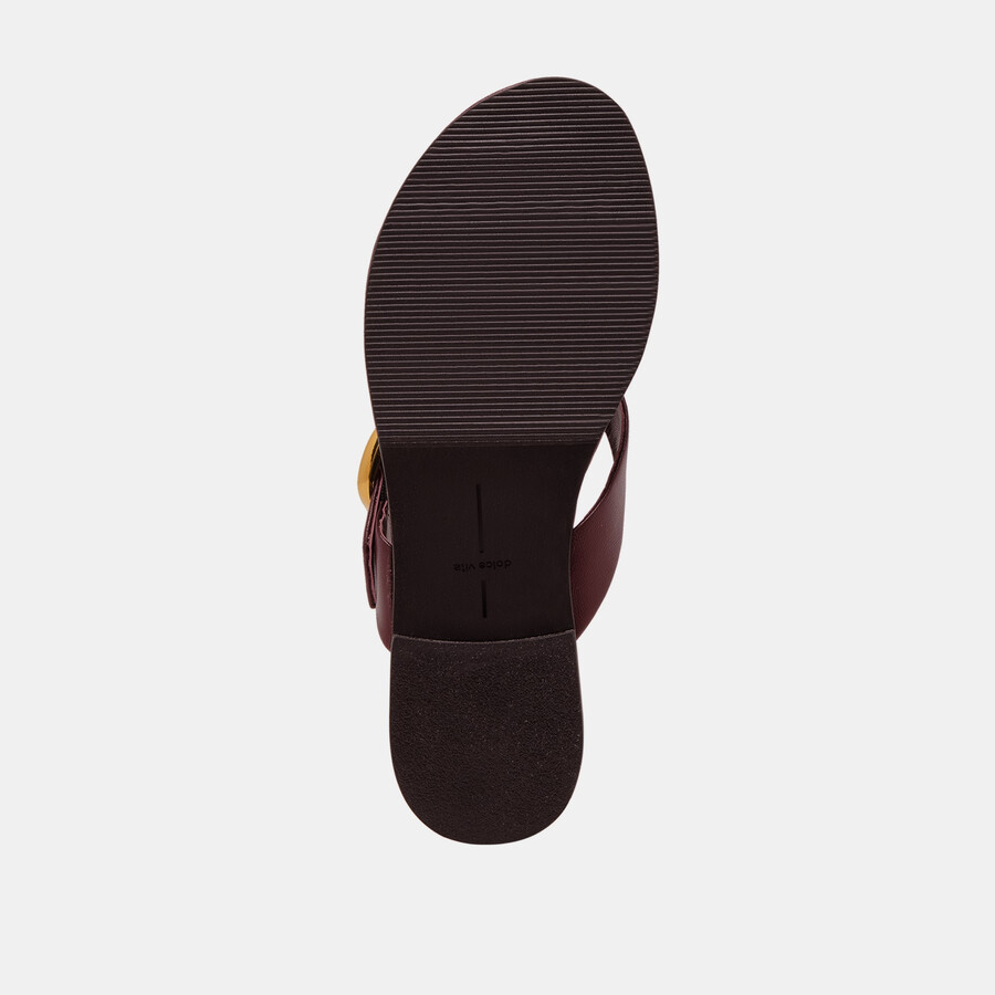 rossa sandalen aus burgunderfarbenem leder