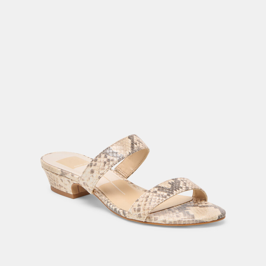kamile sandalen aus naturbelassenem schlangengeprägtem leder