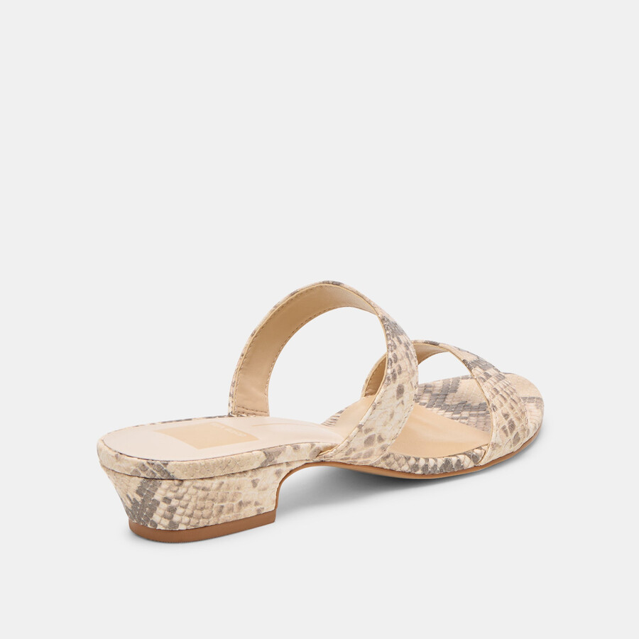 kamile sandalen aus naturbelassenem schlangengeprägtem leder